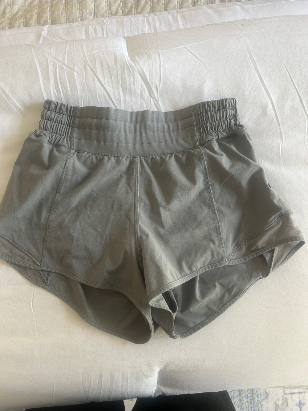 Lululemon light Gray Women's Active Shorts - High Waist Athletic Short